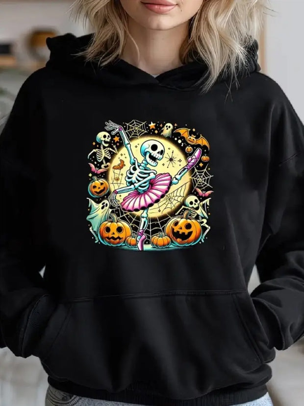 Halloween Printed-Female Black Hoodie