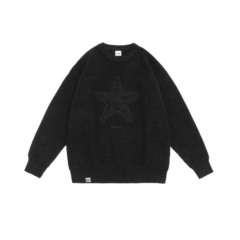 Retro Crew Neck Knitted Sweater – Japanese-Style Pull Over