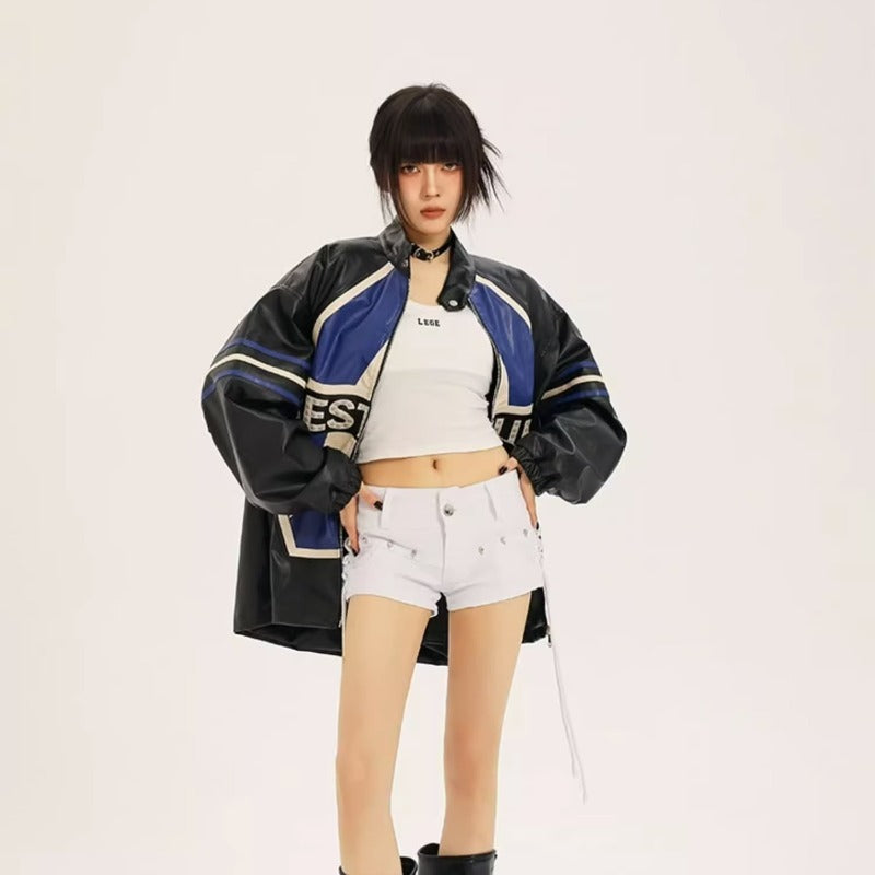 Women’s American Retro Biker - PU Leather Jacket