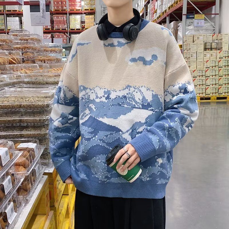 American Retro Snow Mountain – Vintage Winter Pullover