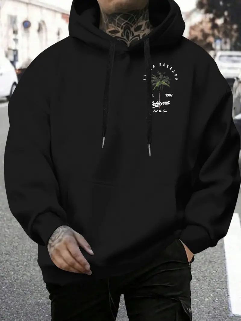 Asthetic GenZ Style Printed Black Hoodie