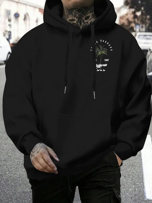 Asthetic GenZ Style Printed Black Hoodie