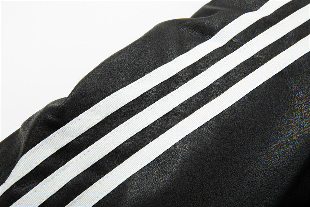 Hooded Leather Coat Jacket